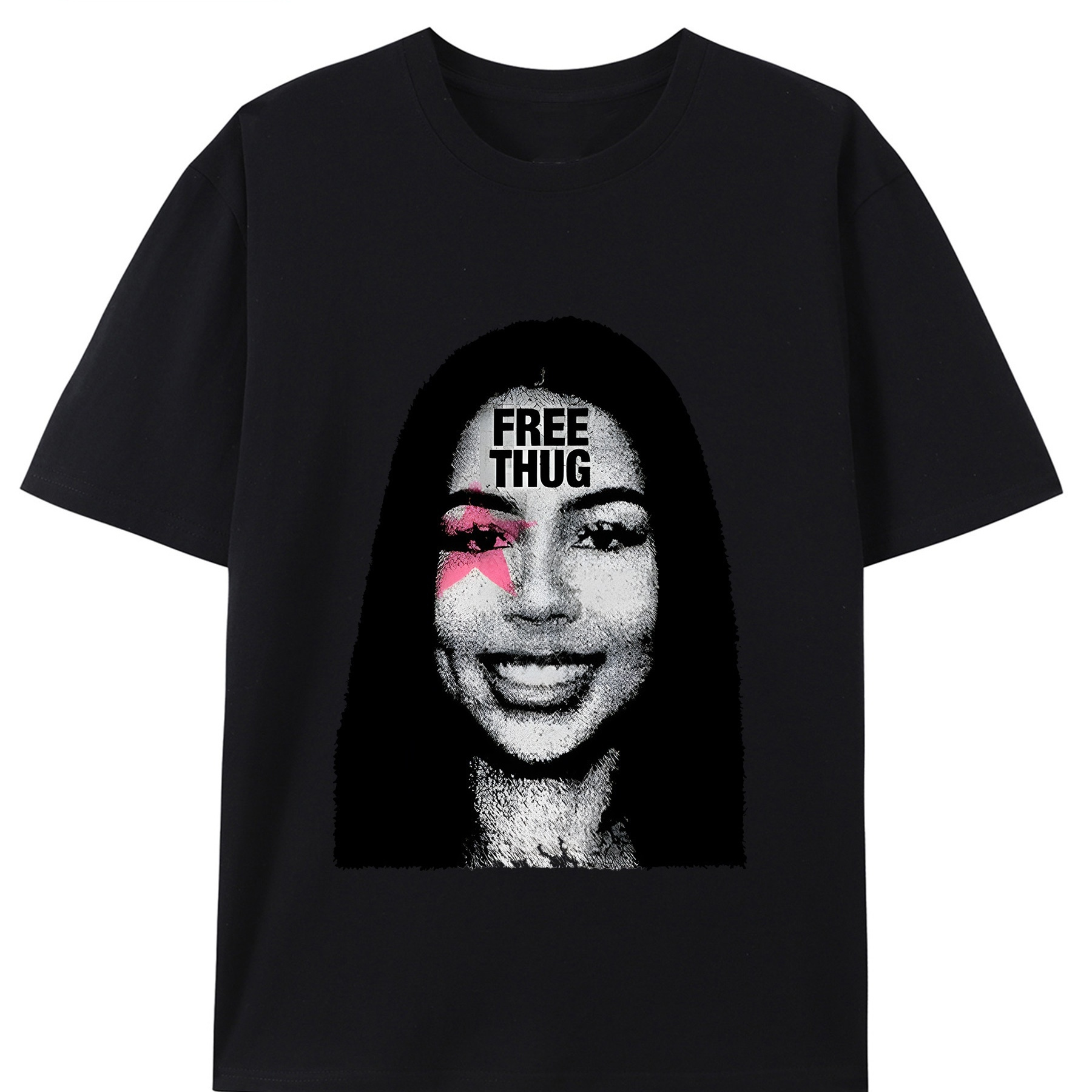 

Free To Be Rapper Star T-shirt, Boutique 220g Cotton T-shirt, Men' Casual Fine Cotton T-shirt, Short-sleeved Round Neck T-shirt