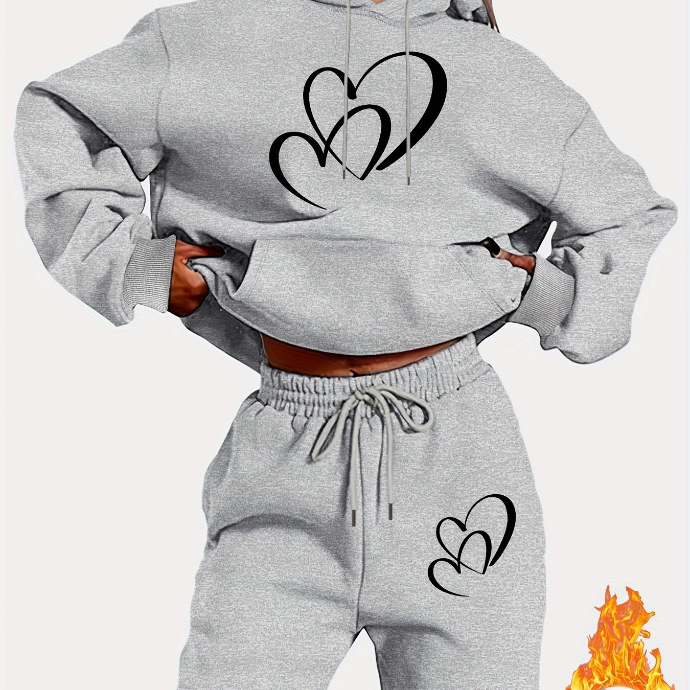 

And Size Suit Two- Set, 's Long Drawstring And Pants Set,