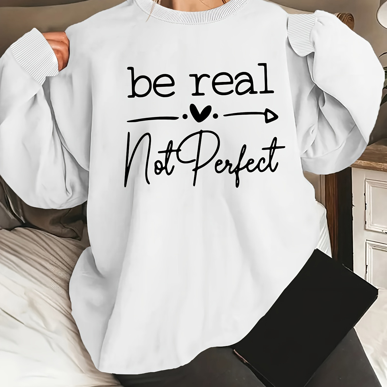 

Plus Size Be Not Sweatshirt, Long Sweatshirt For Fall & , 's Plus Size Clothing