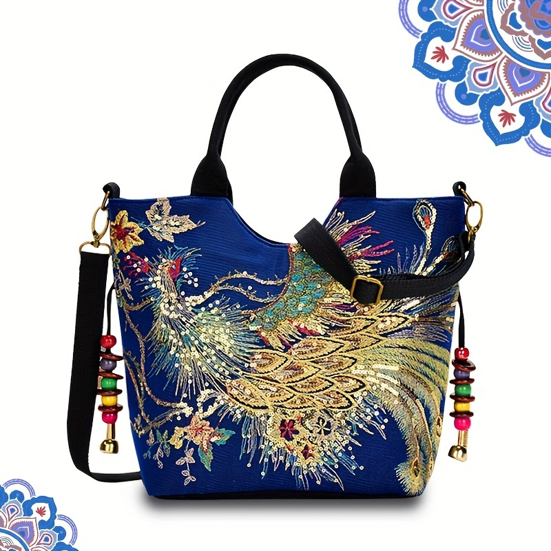 Retro Jacquard Women's Underarm Bag Casual Satin Ladies Flower Shoulder  Bags Elegant Female Small Tote Purse Shopper Handbags