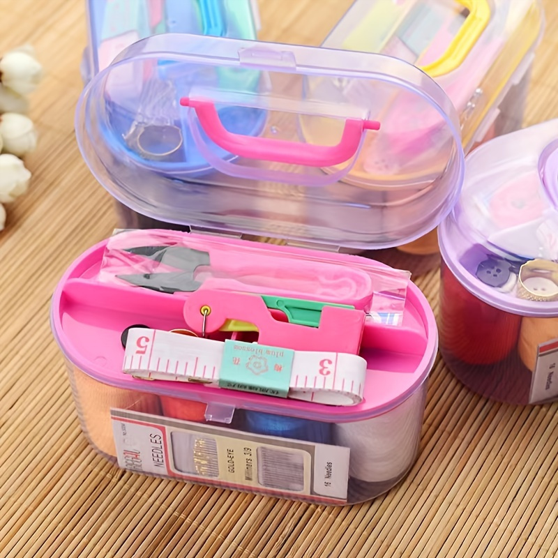 27pcs Sewing Kit Box, Portable Sewing Tools, Scissors Button Thread  Neddles, Sewing Supplies