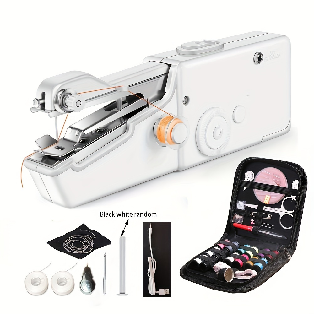Handheld Sewing Machine, Portable Mini Sewing Machine Hand Held Small  Mending Machine Household Tool for Fabrics Clothing Kids Cloth Home DIY