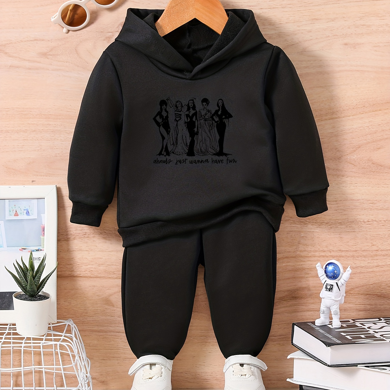 Survêtement 2 Pièces Enfant Imprimé - Sweat à Capuche + Pantalon Décontracté Pour Fille Et Garçon