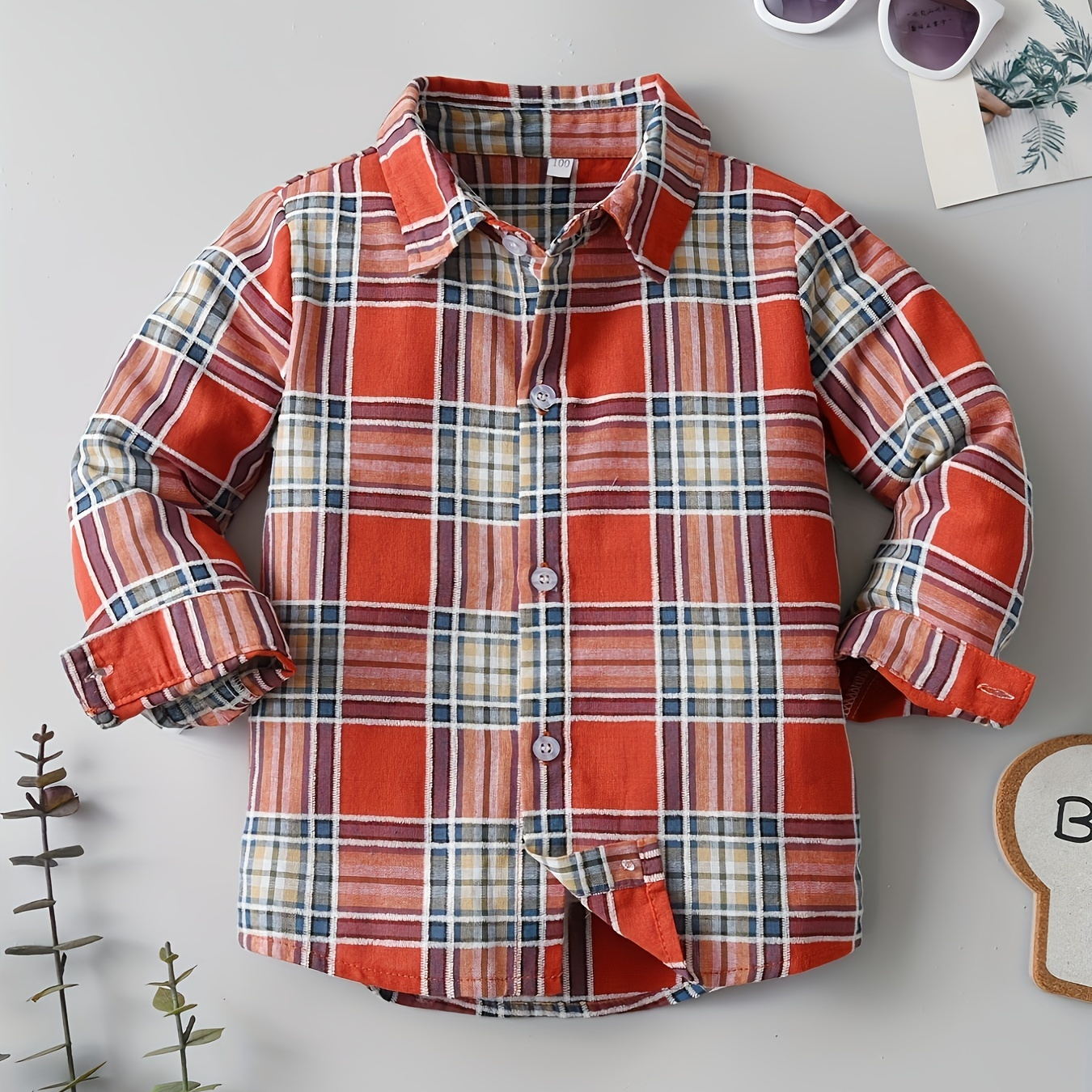 Kids Boys Plaid Shirts Long Sleeve Button Down Tops Spring Fall Outwear Shirts Jacket Clothes