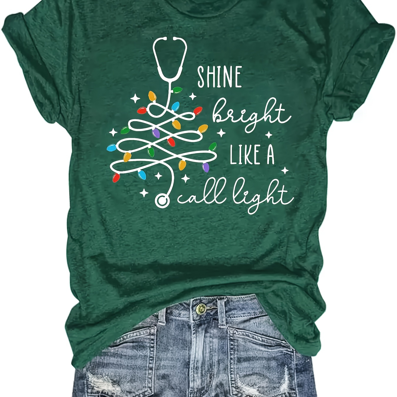 

Christmas-printed T-shirts-- Wear-soft And Comfortable-women's Wear