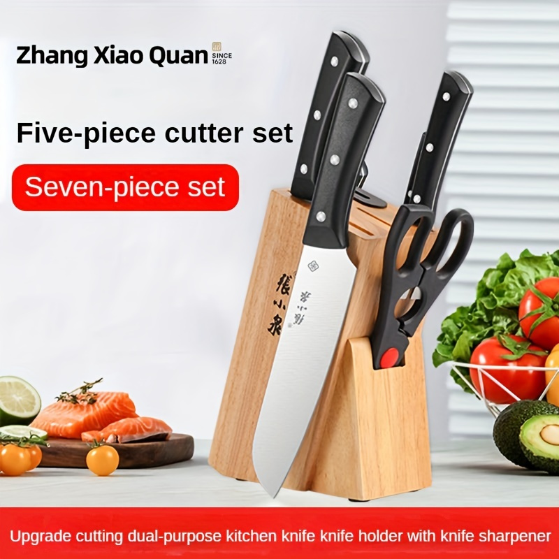 Kitchen Knife Set With Holder Household Bone Chopping Knife - Temu