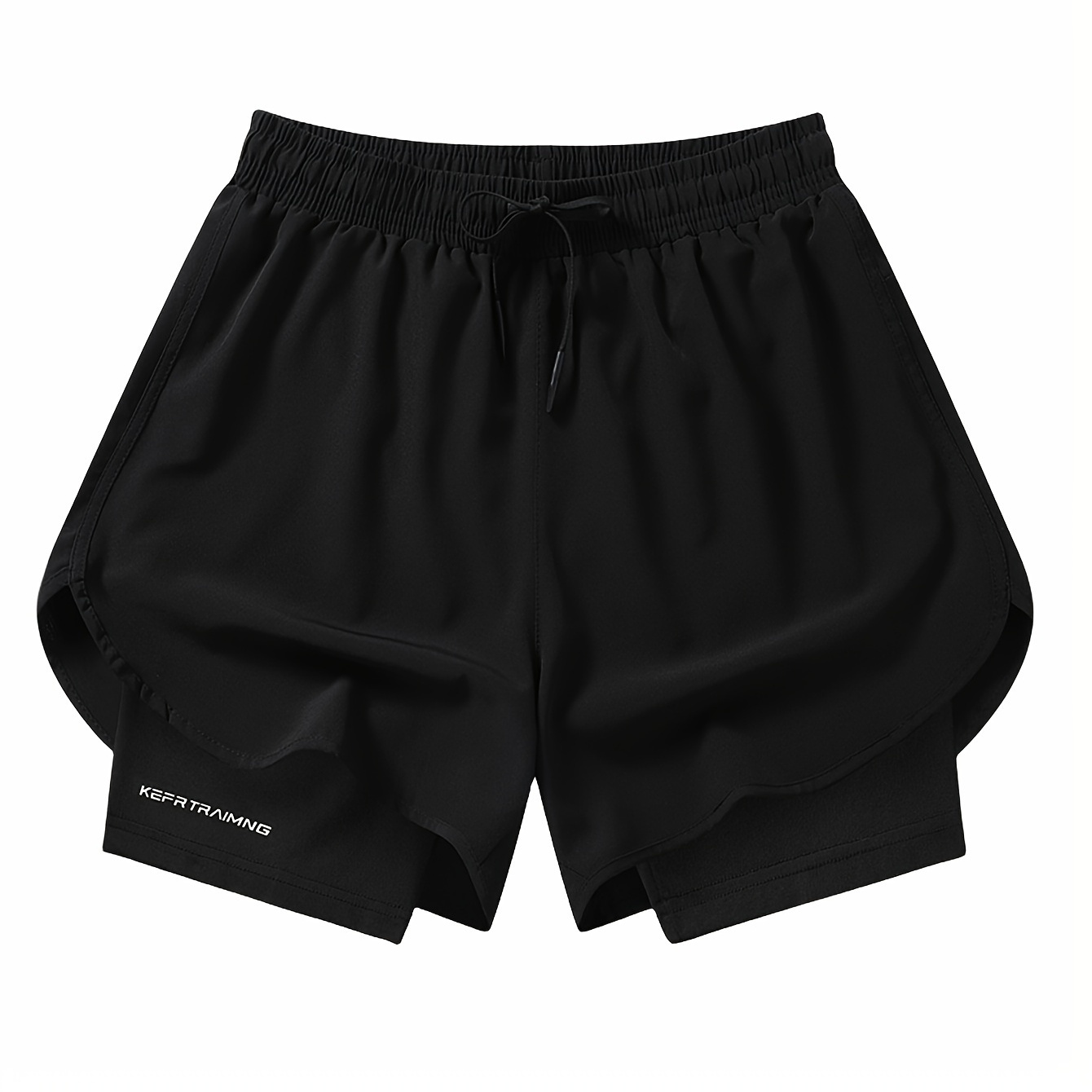 

Men's Athletic Double-layered Running Shorts, Quick-dry Breathable Anti-exposure Gym Shorts, Summer Sports Gear