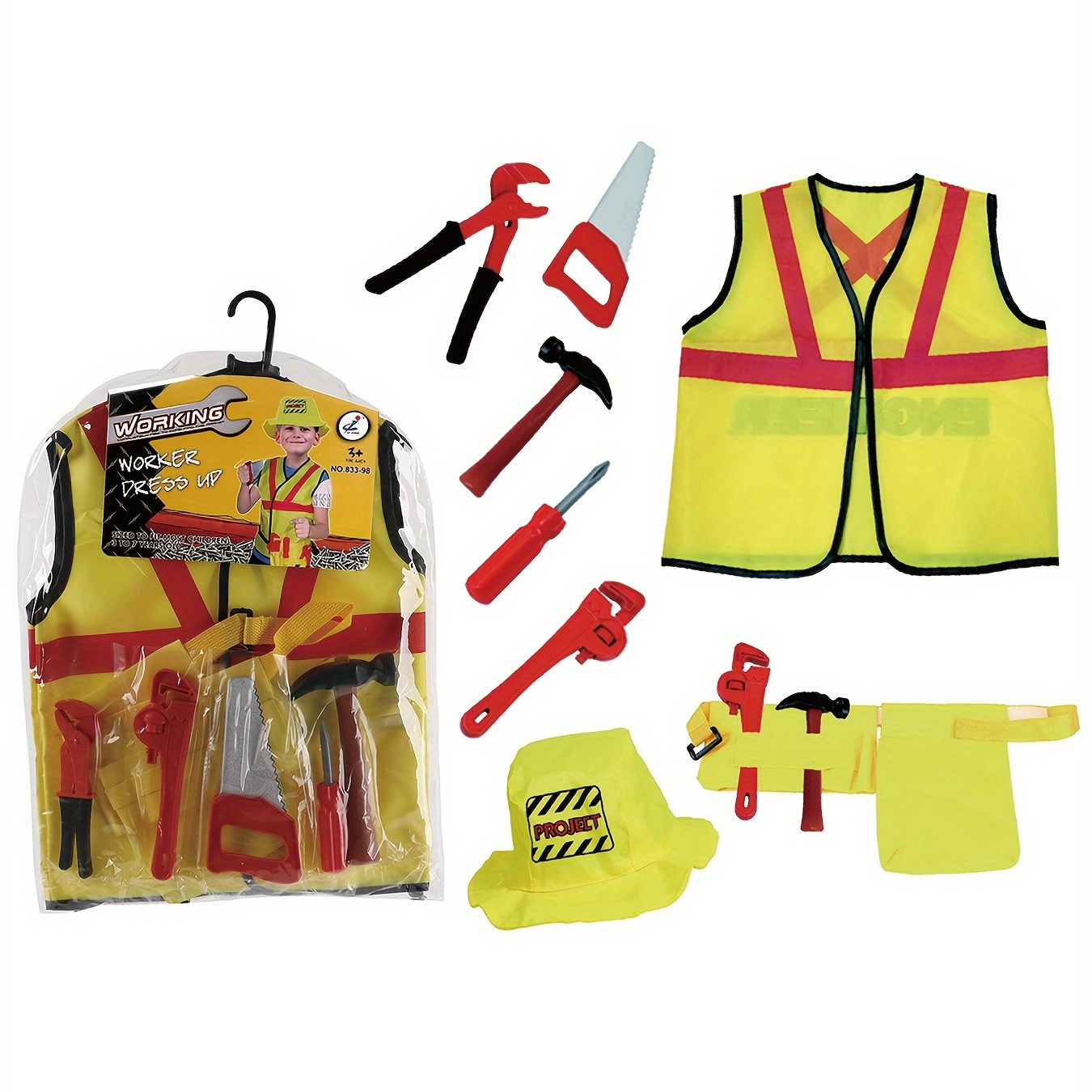 

Boys Engineer Dreamer Clothing Set - Construction Outfit For Boys, Ideal Gift For Young Builders, Halloween Party Vest With Hard Hat And Tools, Educational Fun For Aspiring Engineers