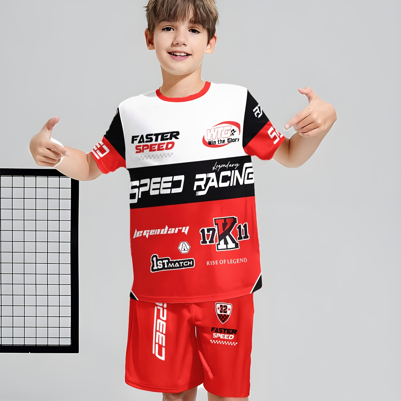 Boys' 3D Printed Motorcycle Suit