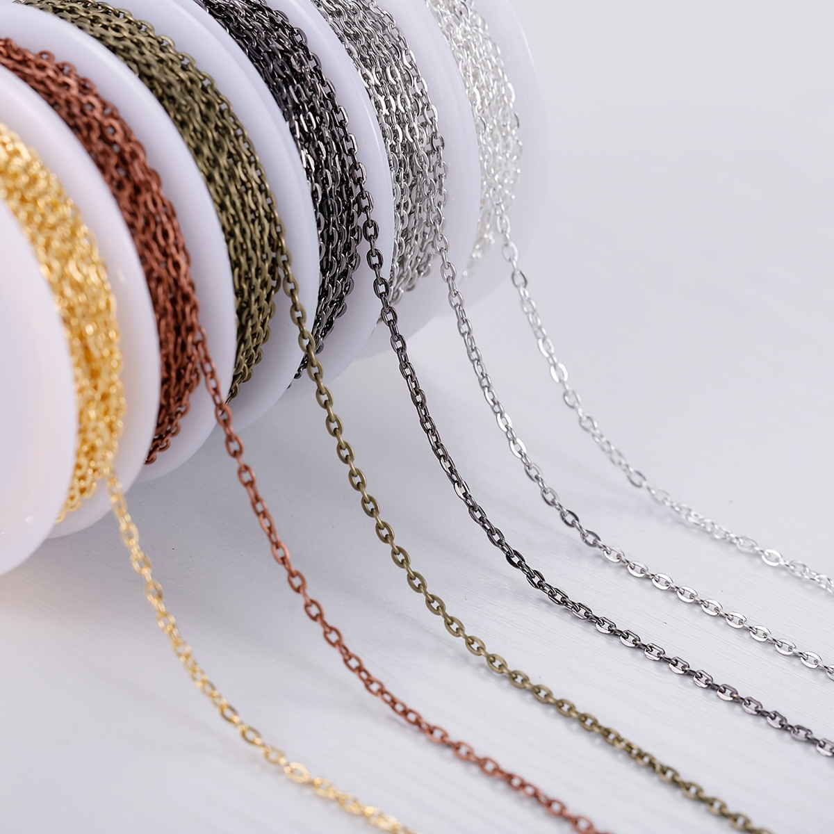 Jishi 80ft Necklace Chains Jewelry Making Chain Link Rolls Bulk 2mm -  Bracelet Earring Necklace Craft Supplies DIY Jewelry Making Findings,  8-Colors