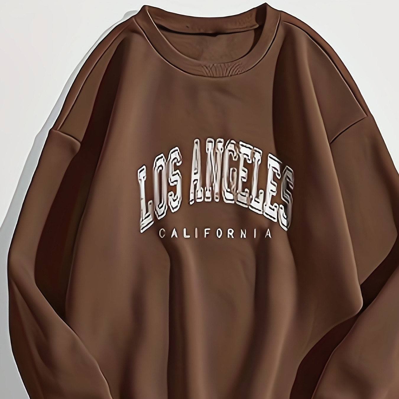 

Los Angeles Letter Print Sweatshirt, Casual Crew Neck Long Sleeve Sweatshirt, Women's Clothing