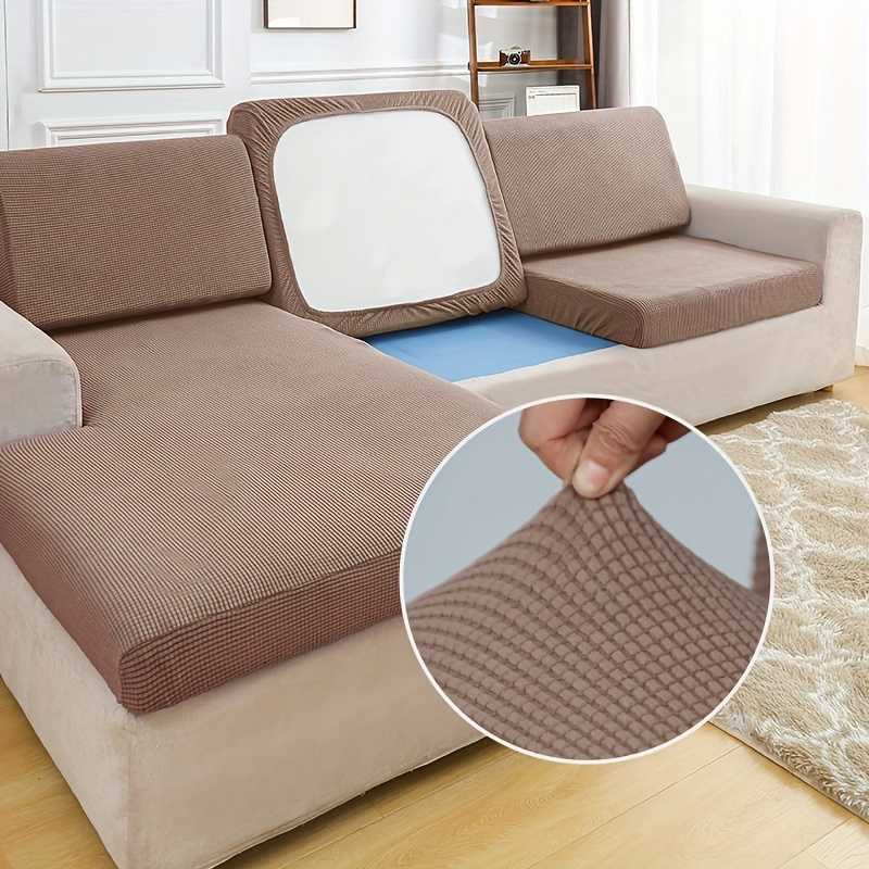 1pc Stretch Removable Sofa Cover, Seat Cushion Cover For Living Room, Furniture Protector Case Slipcover Set