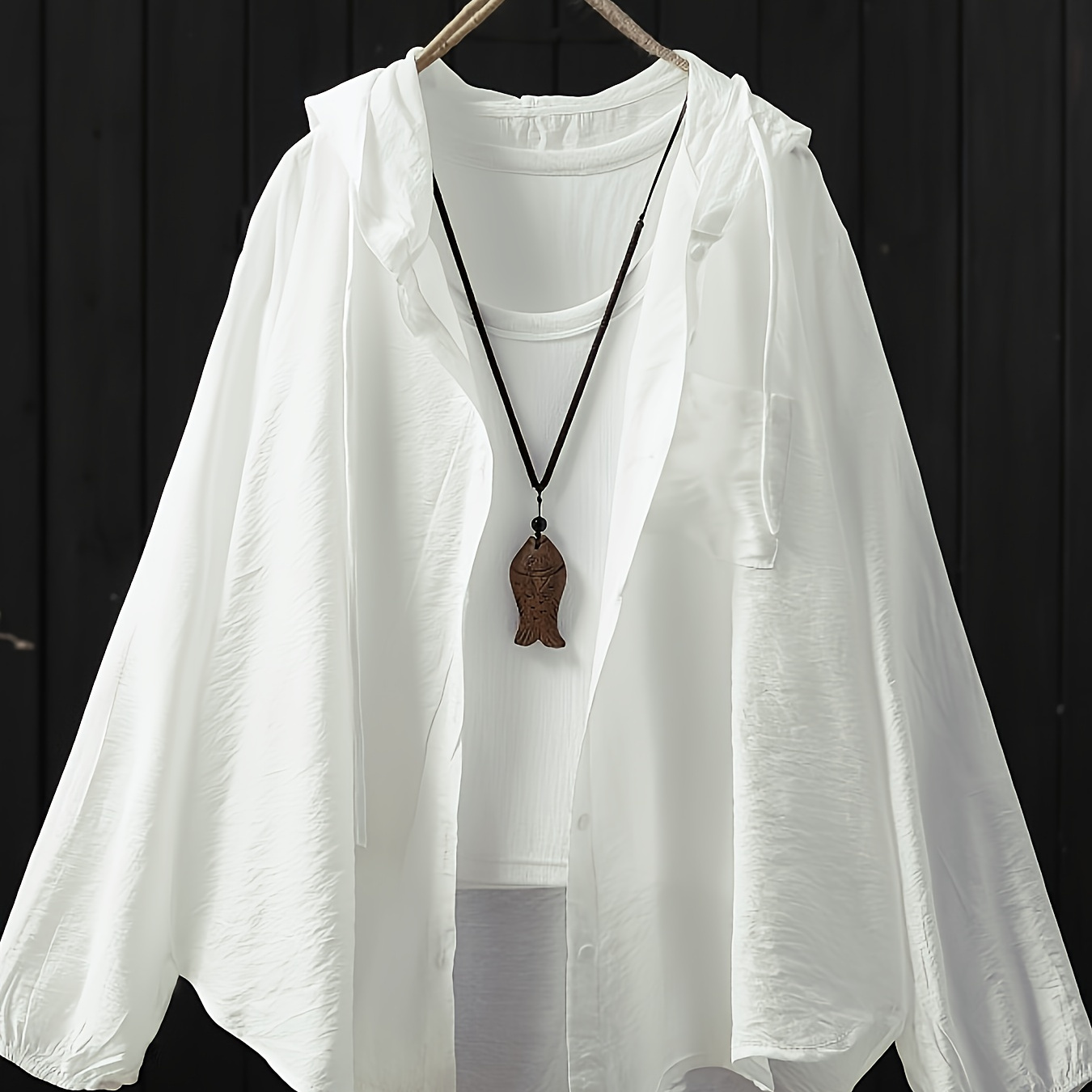 

Solid Color Button Front Shirt, Casual Long Sleeve Shirt Beach Wear, Women's Clothing