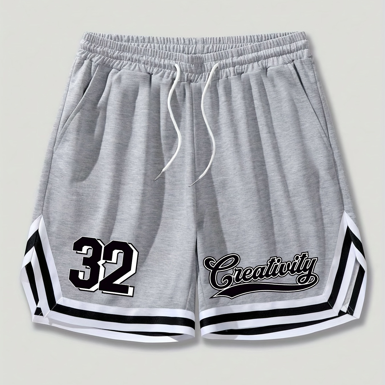 

Letter And Number Print Creativity #23 Men's Casual Shorts With Drawstring And Pockets, Chic And Trendy Shorts For Summer Street And Sports Wear