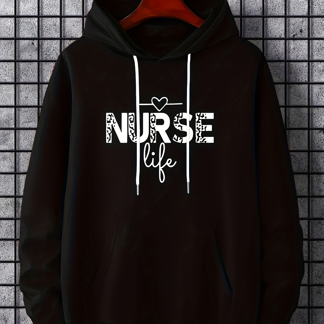 

Plus Size Men's Hooded Sweatshirt, "nurse" Print Hoodies For , Men's Clothing