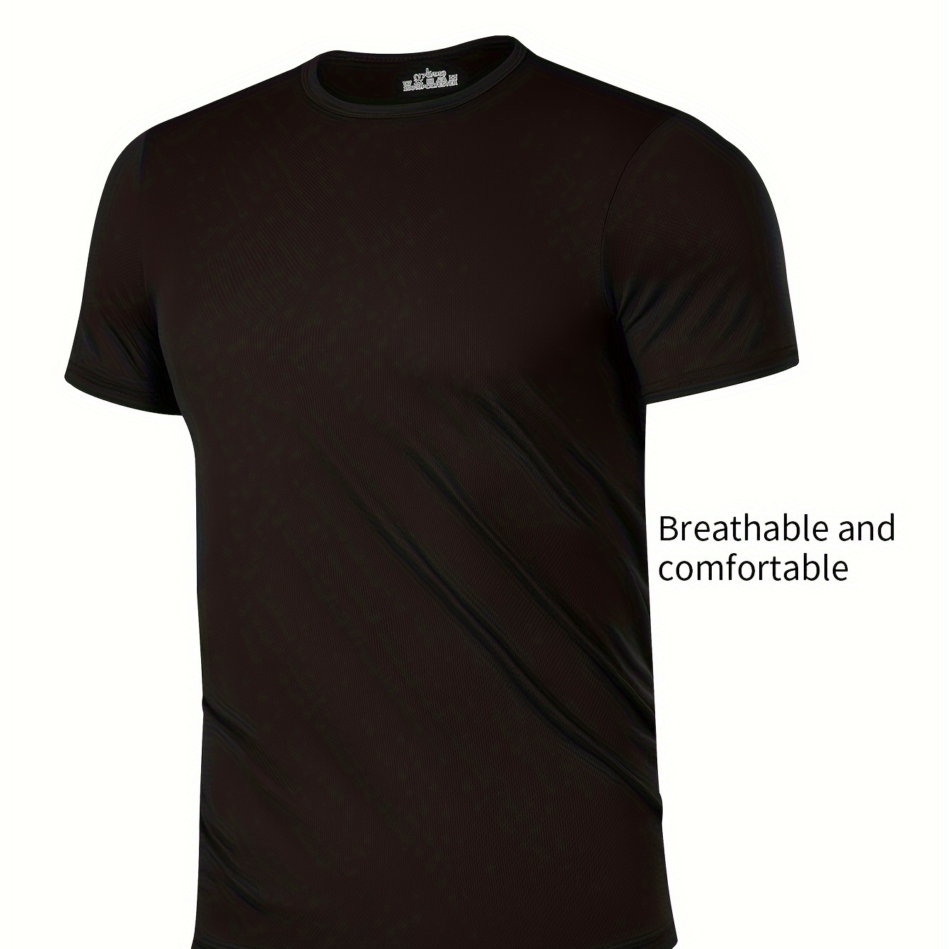 

Men's Lightweight & Breathable Sports Tee - Quick-dry Polyester, Crew Neck, Short Sleeve, Fit For Gym, Running & Outdoor Activities, , Gym Shirts