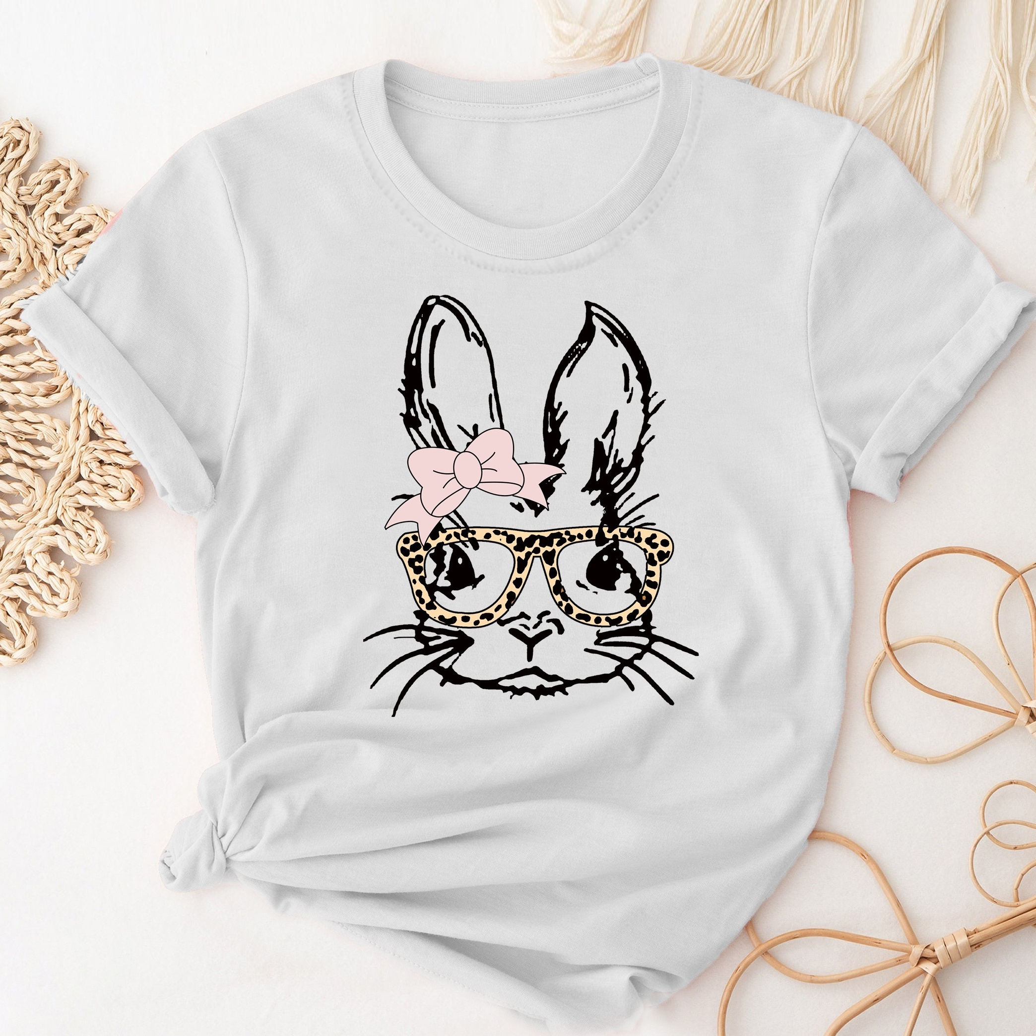 

Cute Easter Rabbit Print Graphic T-shirt, Casual Loose Short Sleeve Fashion Summer T-shirts Tops, Women's Clothing