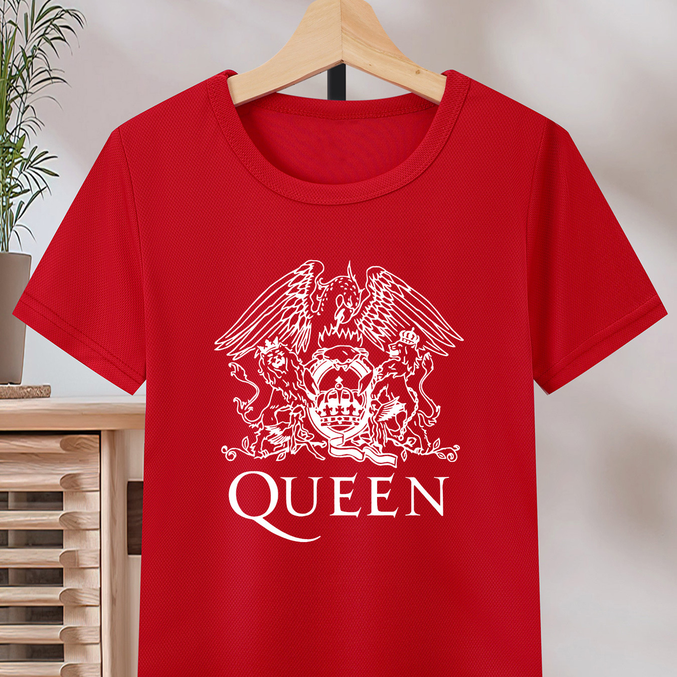 

Boys Casual T-shirt, Queen Print Breathable Comfortable Crew Neck Top, Boys Summer Clothing