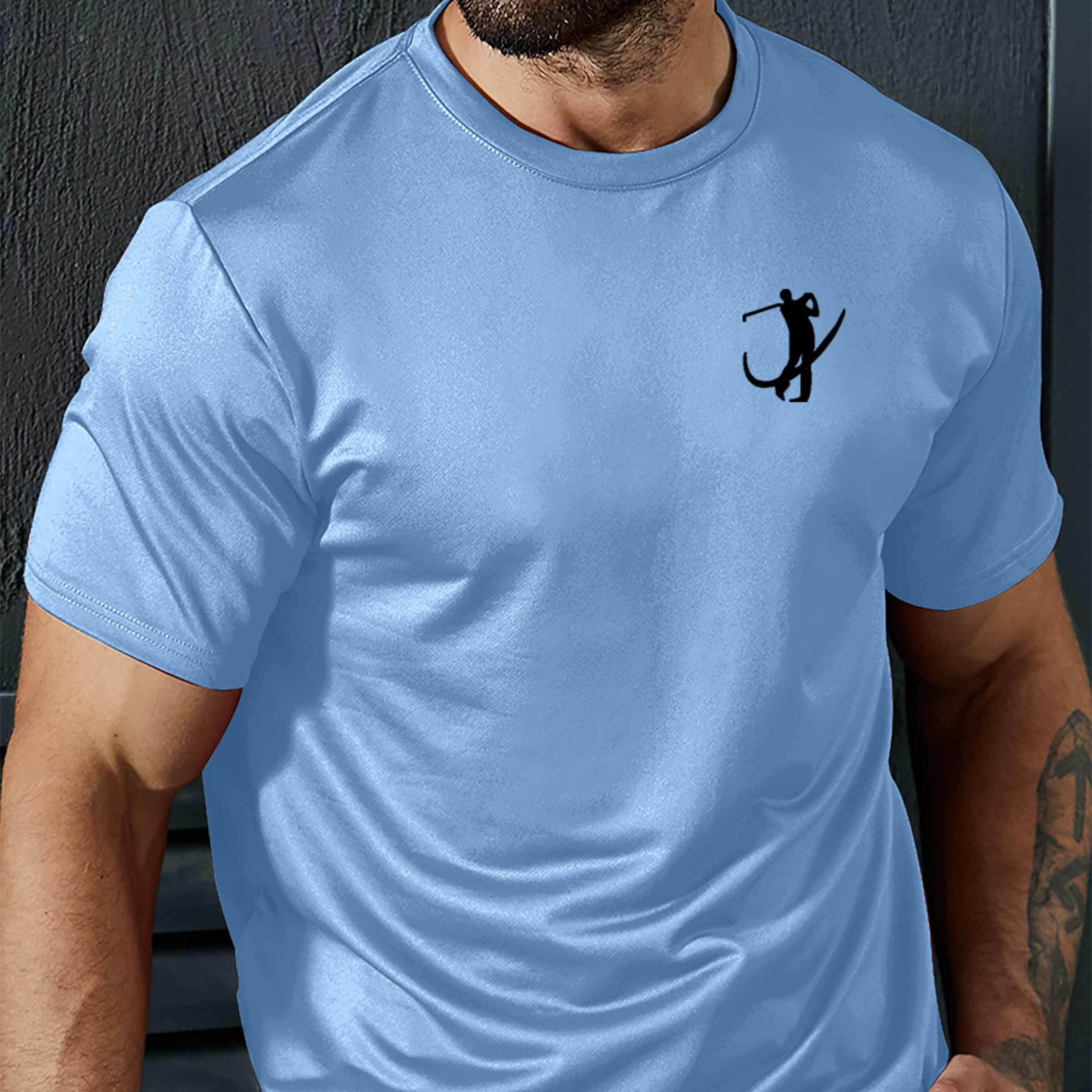 

Golf Swing Print T Shirt, Tees For Men, Casual Short Sleeve T-shirt For Summer