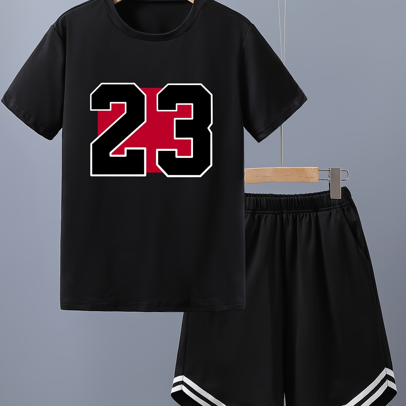 

23 Print Boys 2pcs Short Sleeve Shorts Set Casual Sports Regular Top Pants Suit Outfits For Spring Summer Holiday Leisure