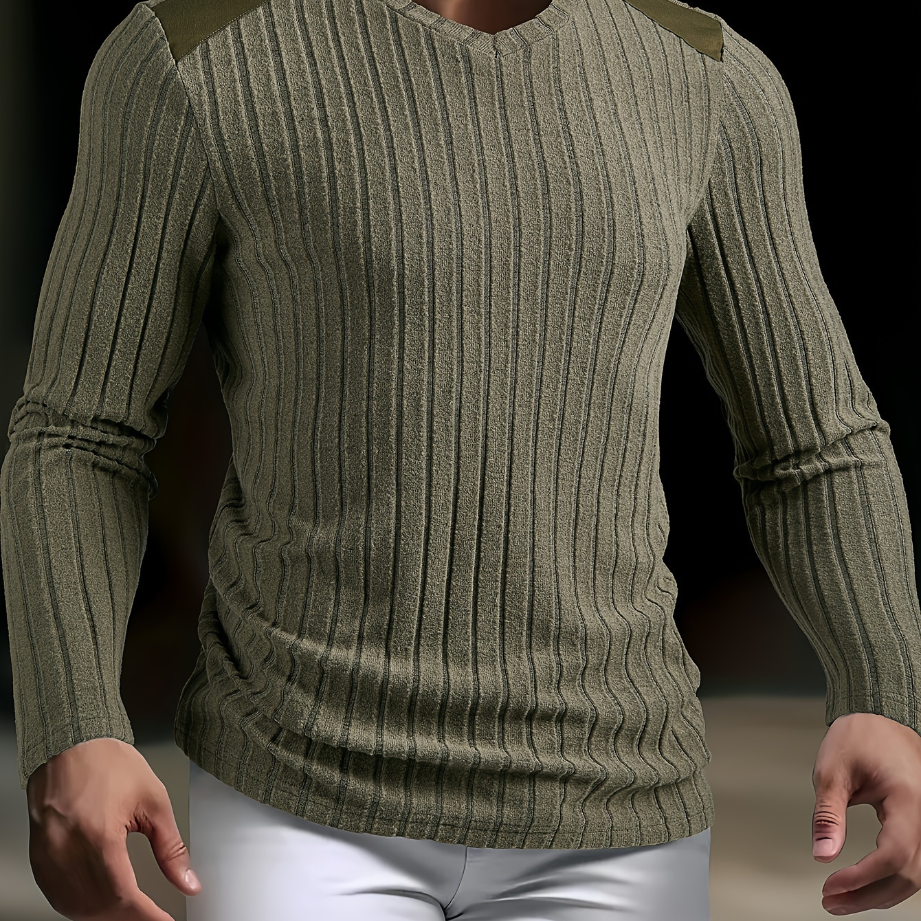 

Men's Textured Brushed Pocket Stitching Sports Casual Henley Shirt