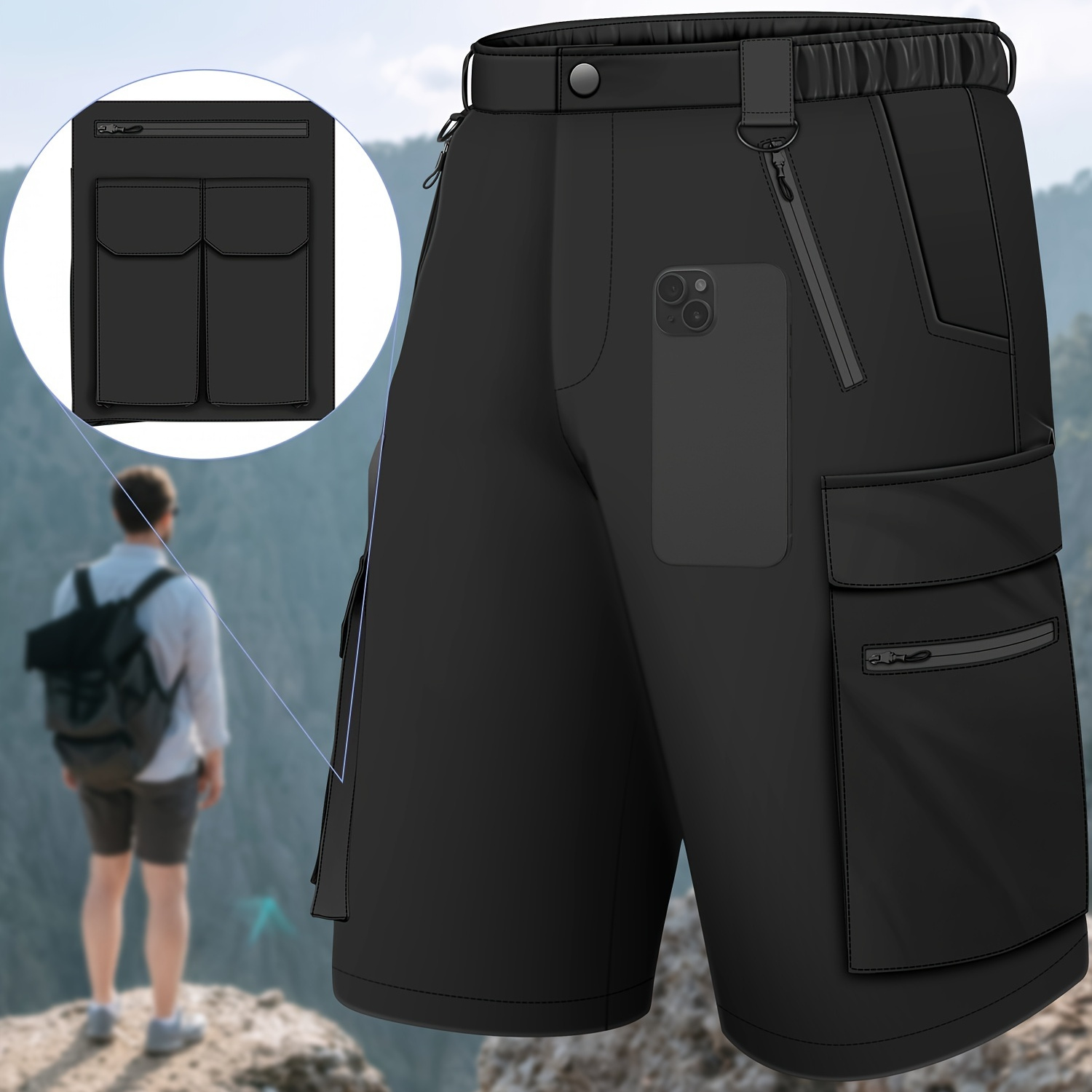 

2024 Summer Fashion New Men's Hiking Multi-purpose Shorts-11 Pockets, Quick-drying, Lightweight, Multi-purpose Outdoor Shorts For Travel, Tactical, And Leisure