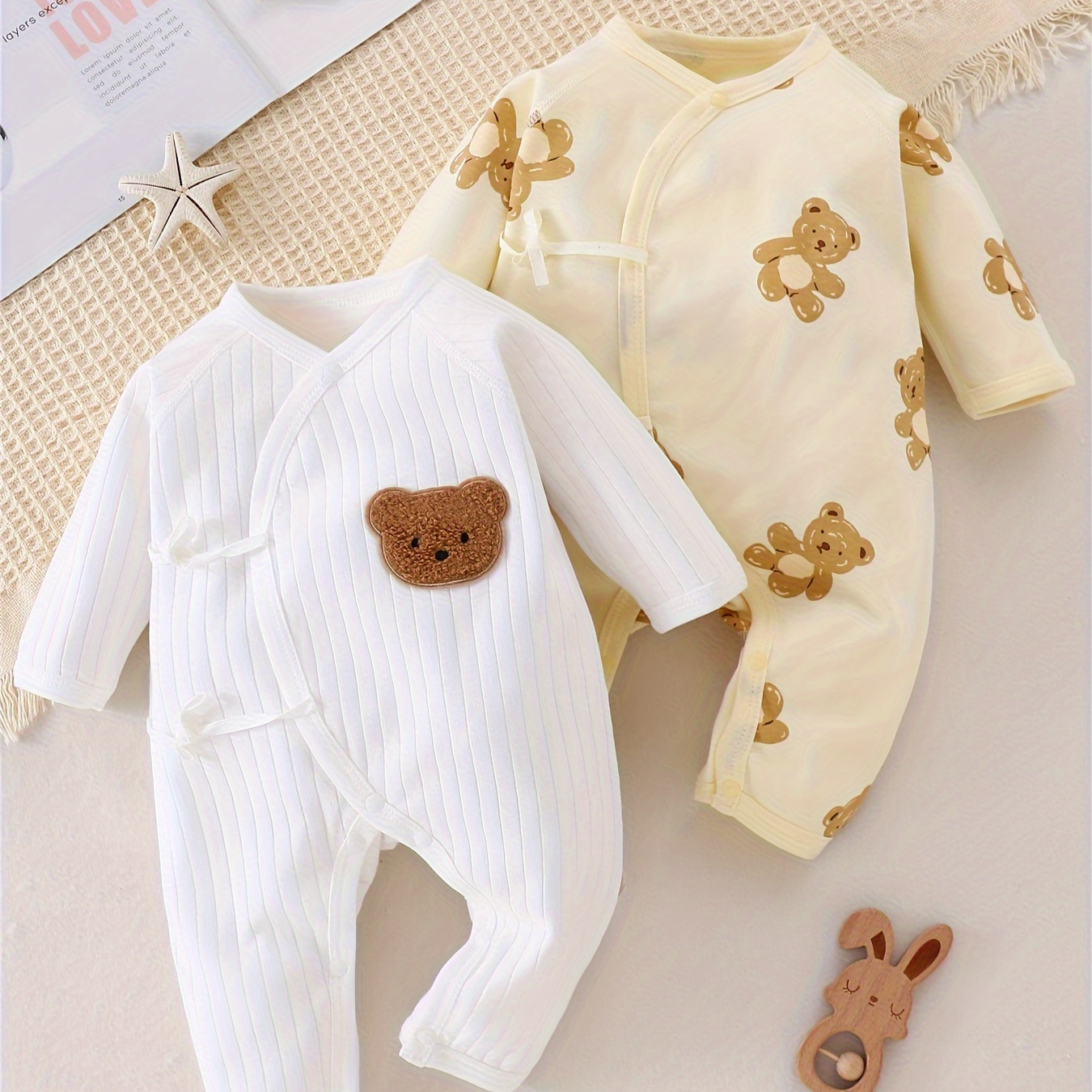

[ ] TEEUIEAR 2pcs Barboteuses en à & Mignon Bébés Garçons - Confortables, Lavables en /Hiver, Parfaites l'Extérieur