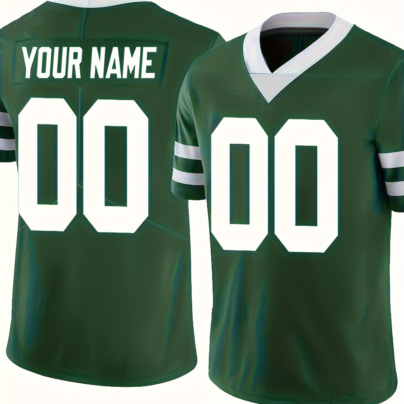 

Customizable American Football Jersey For Men - Embroidered, Polyester, V-neck, Slight Stretch, Sports Style Jersey With Personalized Name And Number For Casual And Sports Wear