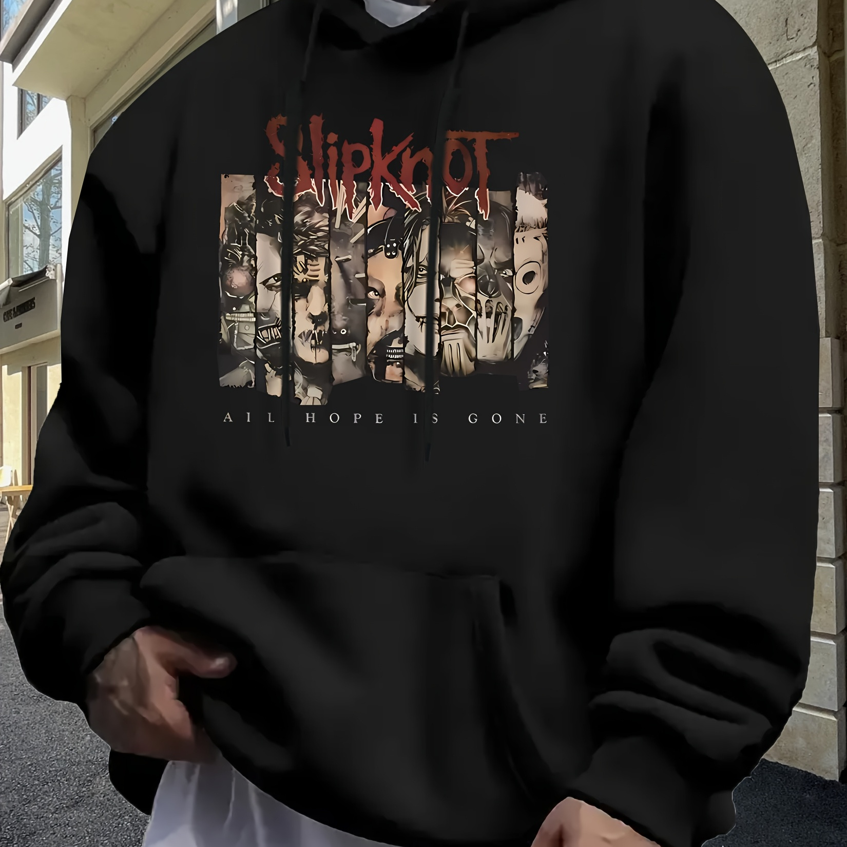 

Slipknot Hoodie For Men - Casual Polyester Hooded Sweatshirt With Stretch, Knit Fabric, Regular Fit - 100% Polyester