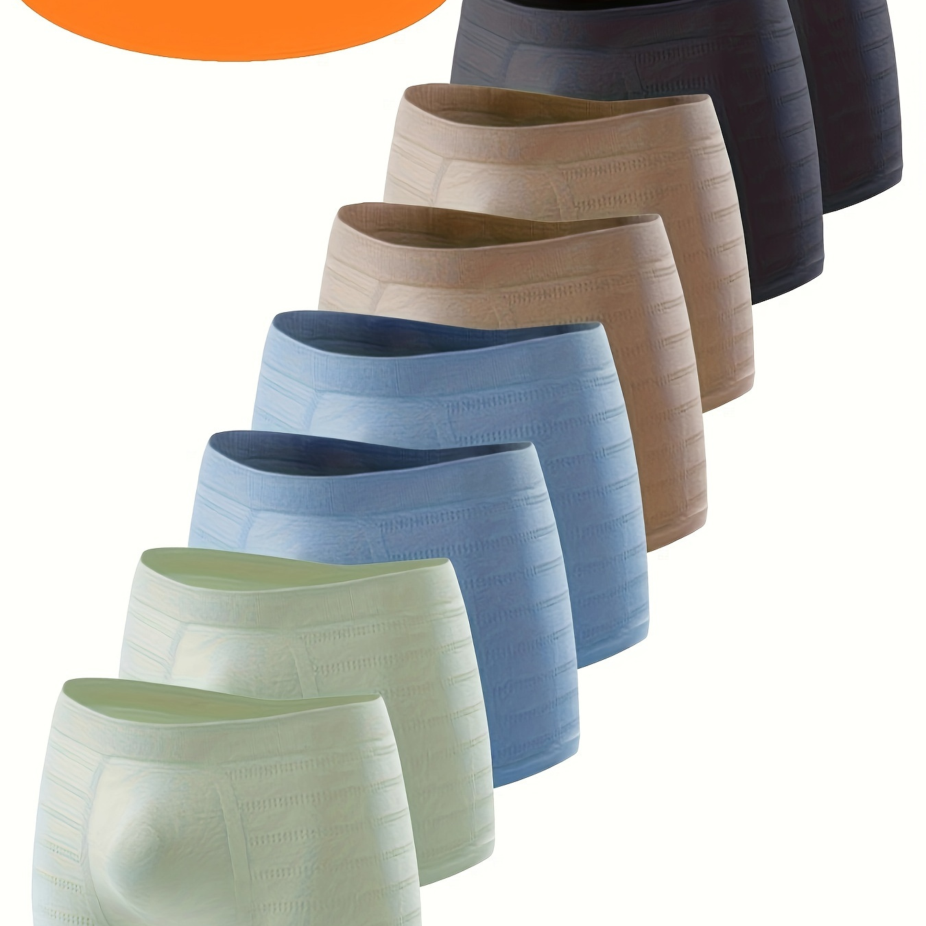 

8pcs par = 8pcs de pantalons à plats couture pour hommes, confortables, respirants, élastiques, ultra-minces, séchage rapide, sous-vêtements à plats de couleur unie, recommandés pour les tailles S-L