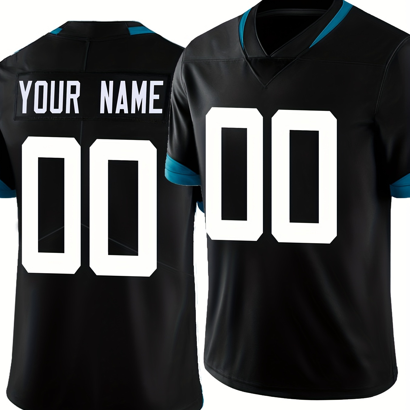 

Men's Customized Name & Number Embroidery Football Jersey, Breathable Short Sleeve Football Shirt For Training & Competition