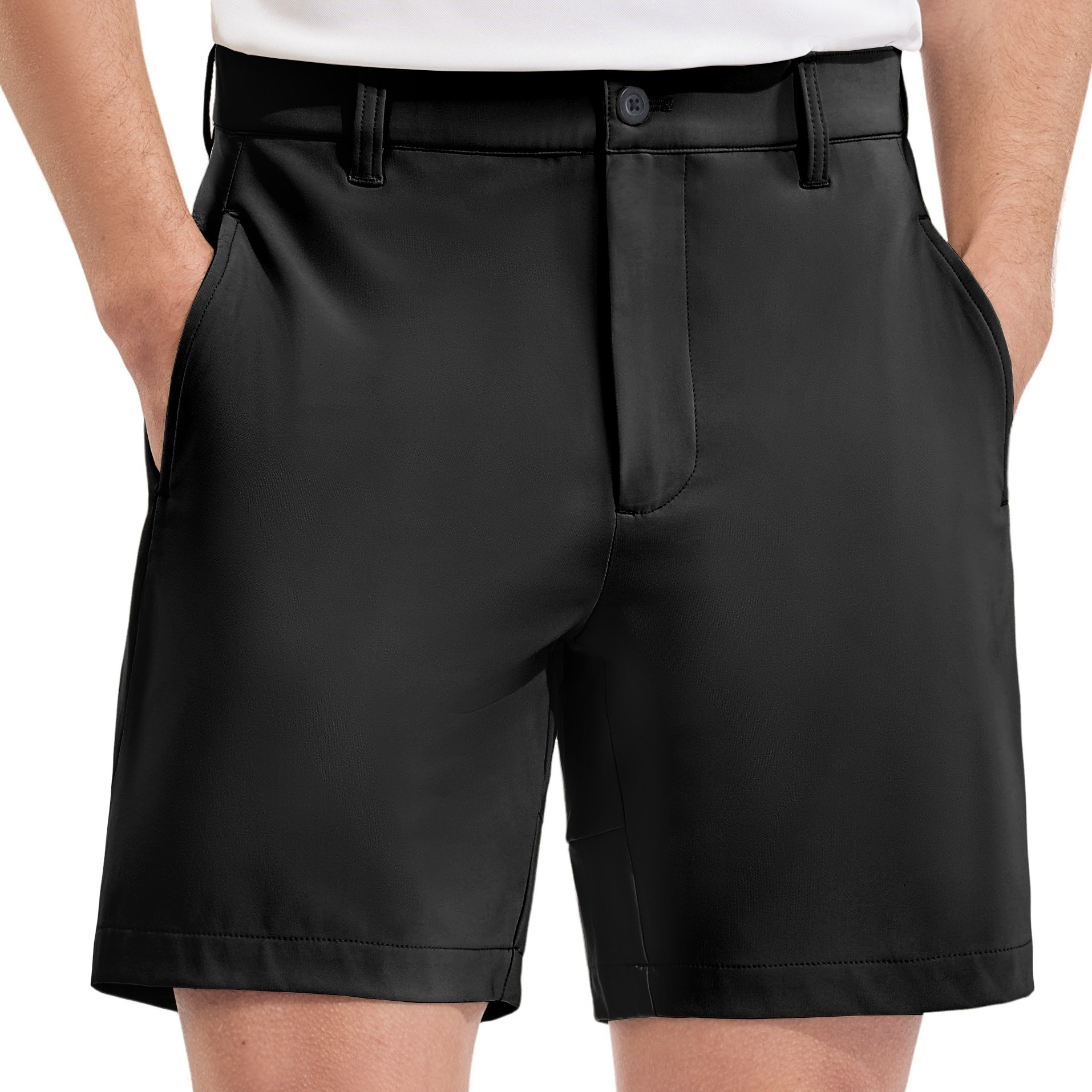 

Mens Golf Shorts 7" Stretch Hiking Lightweight Quick Dry Waterproof Travel Casual Flat Front Pockets Outdoor