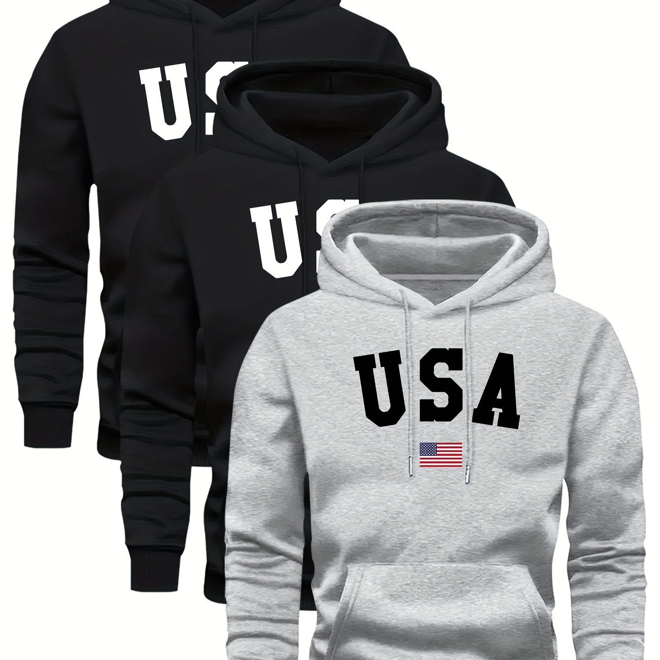 

3 Hoodie With Fleece For Men, Casual And , Fashionable And Trendy, Sweater With Hood