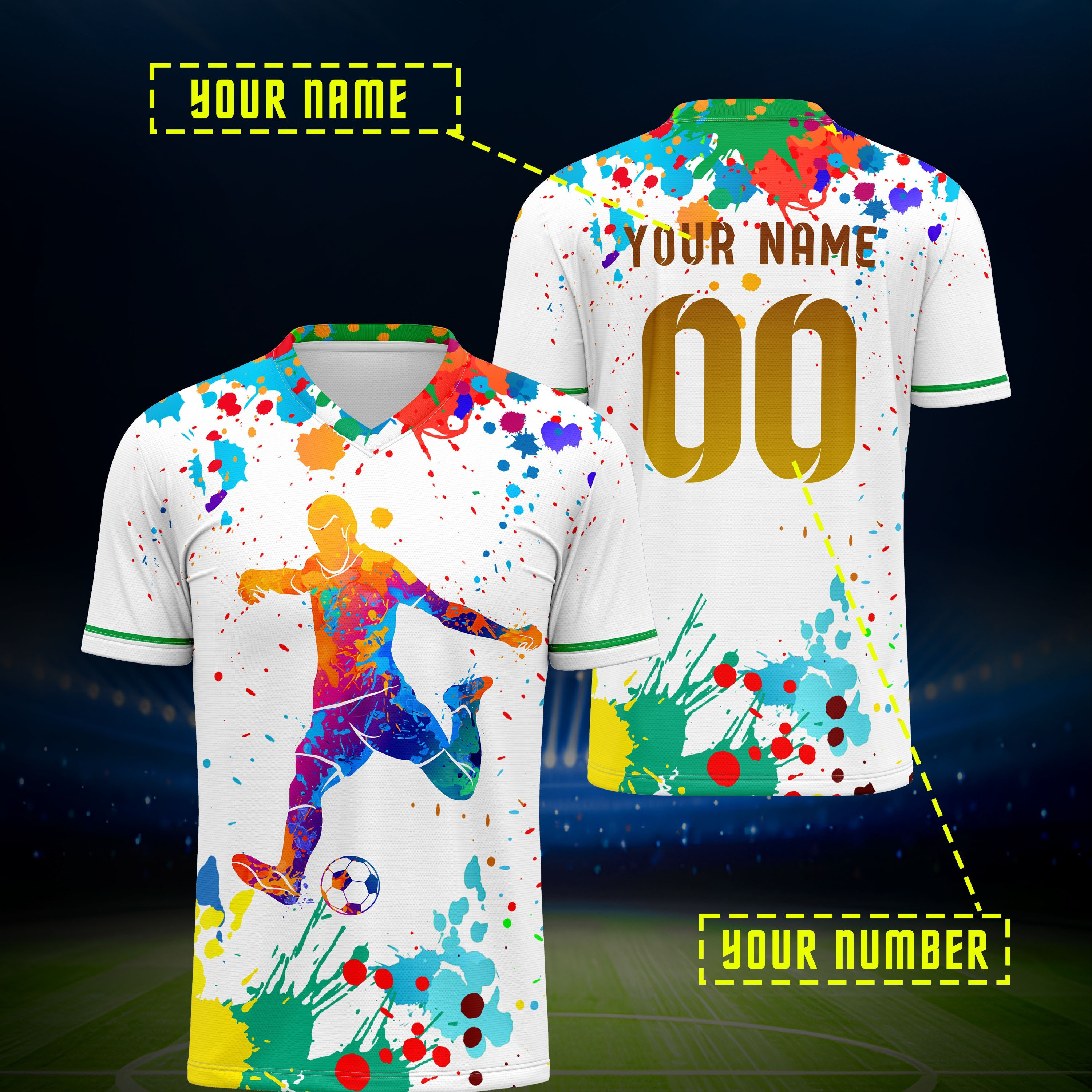 

Customized Name And Number, V-neck Football Sportswear , Personalized Summer Party Outdoor
