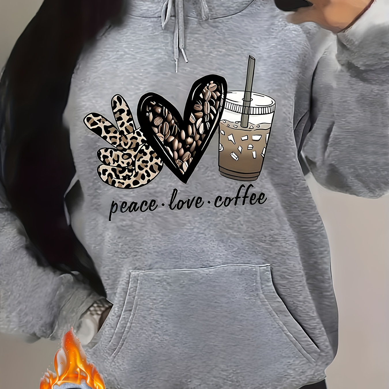

Fleece-lined & - Pullover For , Plus Size