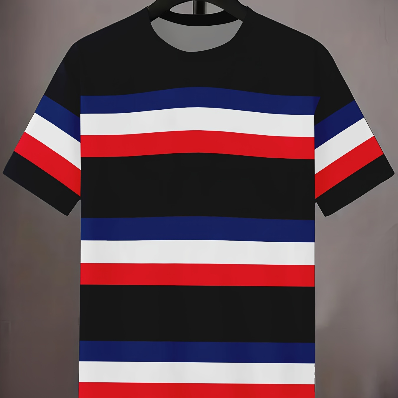 

Men's Striped T-shirt, Short Sleeve Crew Neck Tee, Men's Clothing For Outdoor
