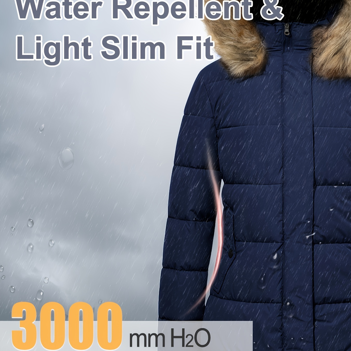 

Women's Hooded Puffer Coat For Winter With Removable Fur Trim Long Puffer Jacket Lightweight Full-zip Puffer Jacket Size Small To Xx-large