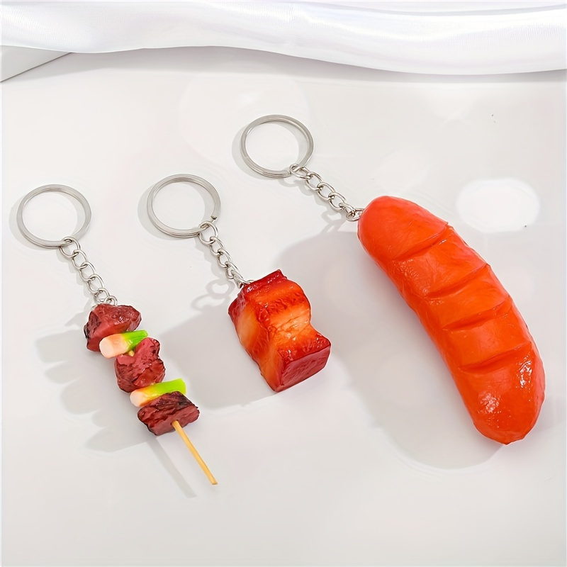 Hot Dog with stick Keychain