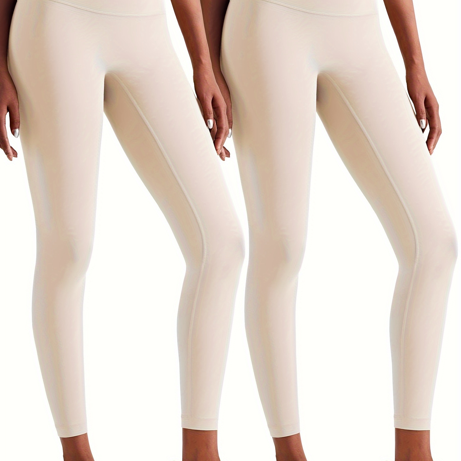 

2pcs Solid Color Yoga Pants, High Stretch Slim Fit Casual Yoga Leggings, Women's Activewear