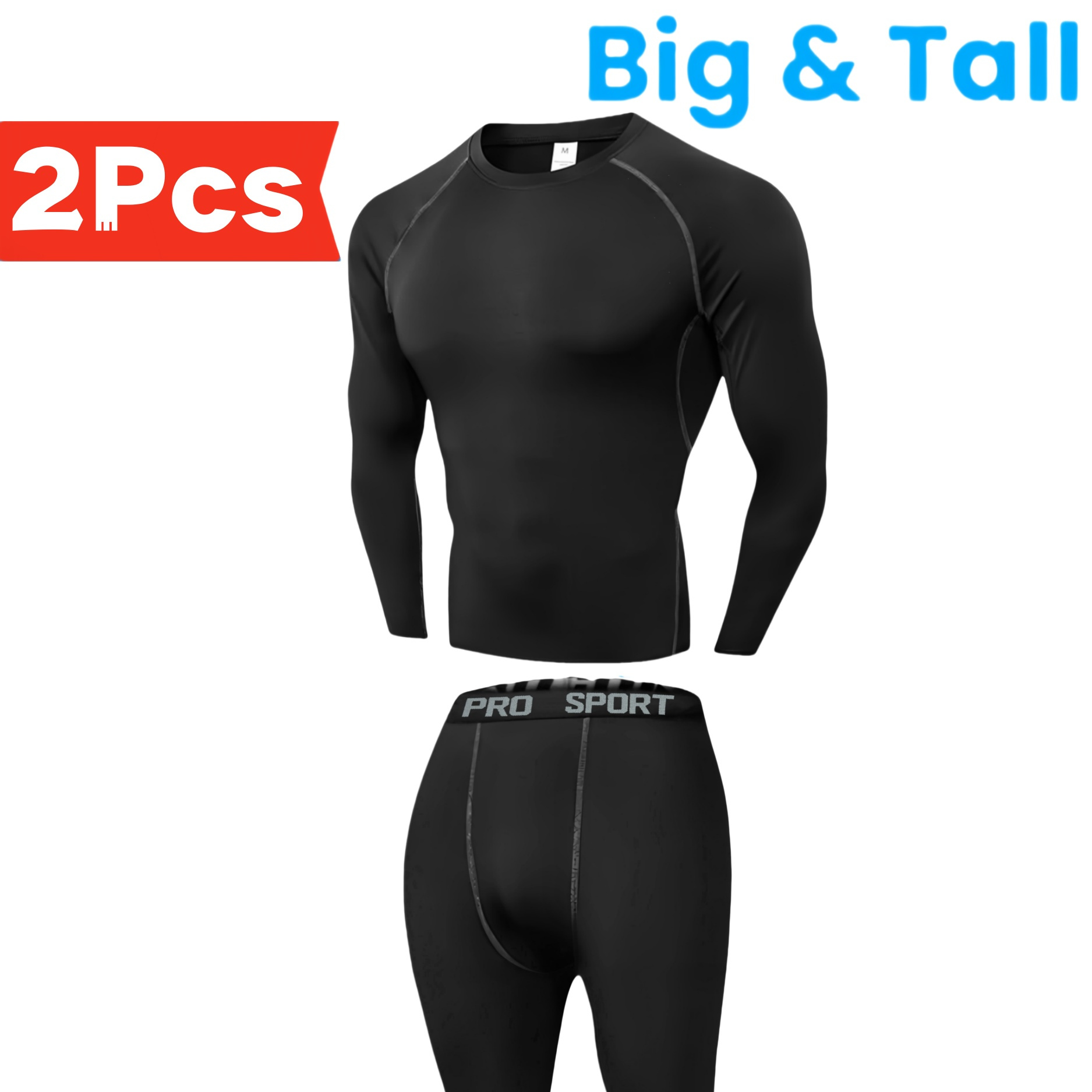 

Plus Size Men's Athletic Set - Slim Fit, Breathable & Quick-dry | Ideal For Running, Sports & Fitness | Stretchy Polyester , Machine Washable, Plus Size