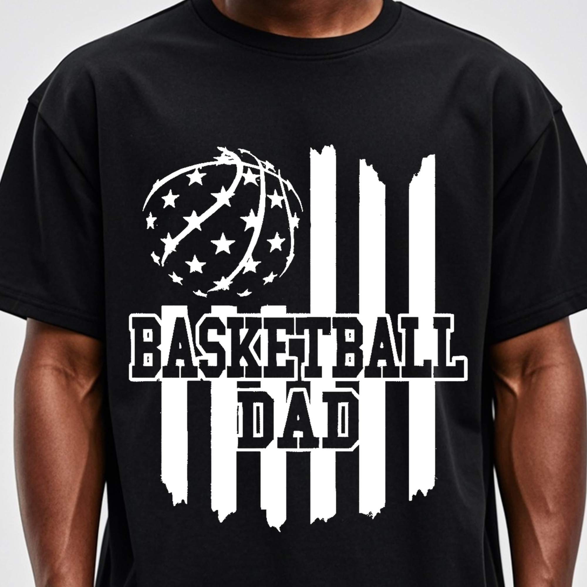 

Basketball Dad Black Cotton T-shirt For Men, Graphic Tee, Stylish Crew Neck, Funny Print, Soft 100% Cotton, Breathable, Ultra-soft, Great For Running, Going Out, 4 Seasons Made In Usa