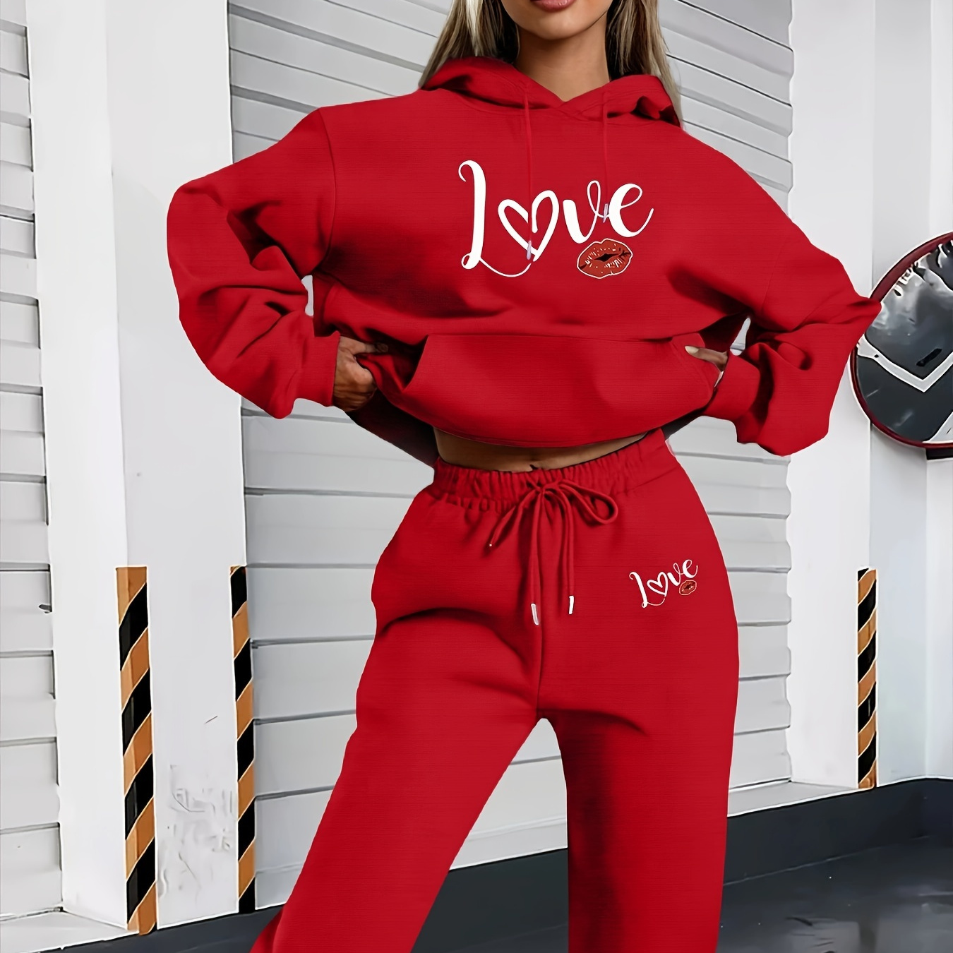 

's Hooded Set, Pattern, , For / And Pants Set