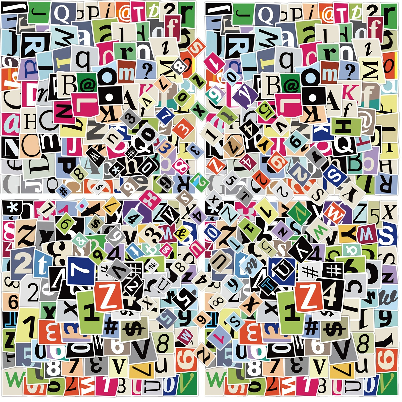 20pcs 2.5cm Multicolor Alphabet & Handmade Pattern Square Faux