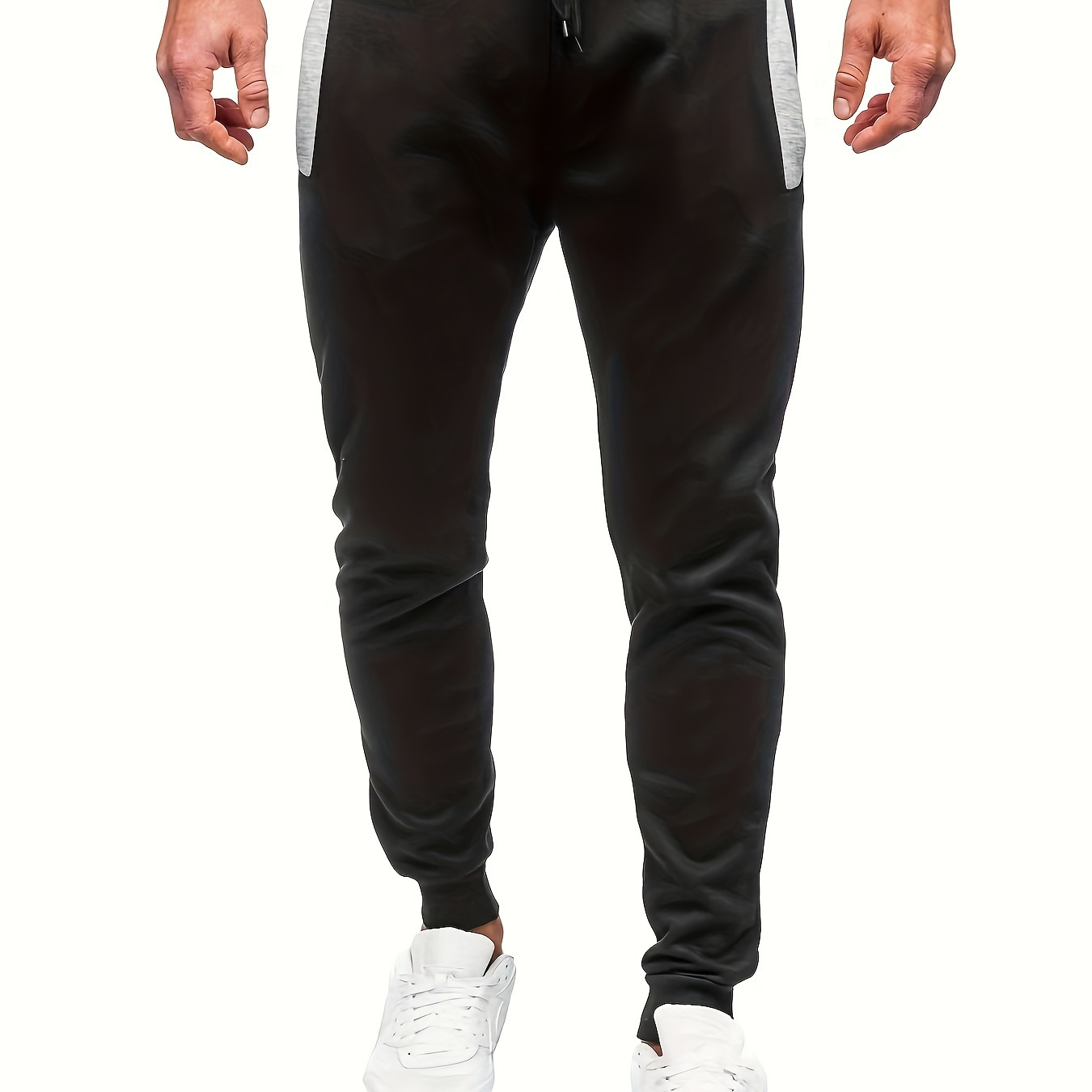 

Men's Color Blocking Lightweight Jogger Sports Pants With Drawstrings, Casual Comfy Outdoor Trousers