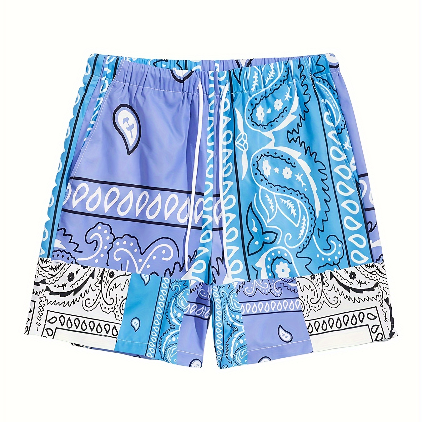 

Paisley Pattern Print Men'sbeach Shorts Activewear, Drawstring Quick Dry Shorts, Lightweight Shorts For Summer Beach Holiday Surfing