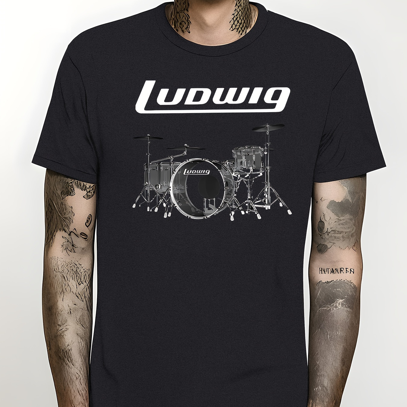 

New Popular Drumset Percussion Drum Cymbal Drum Men' T-shirts Summer T Shirts S-5xl 220g