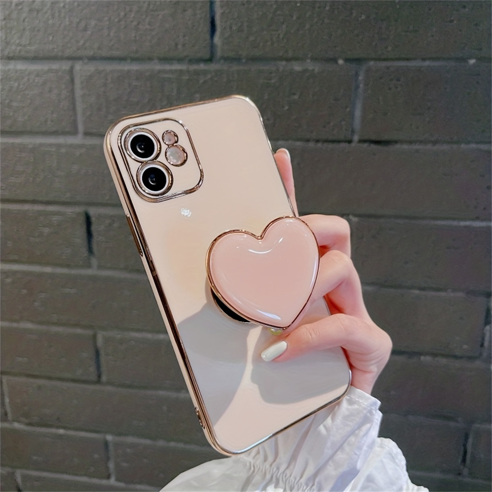 Love Bracket Electroplated Phone Case For Apple IPhone 14 13 12 11 XS XR X 7 8 6s Mini Plus Pro Max SE,Gift For Easter Day,Birthday, Girlfriend, Boyfriend, Friend Or Yourself