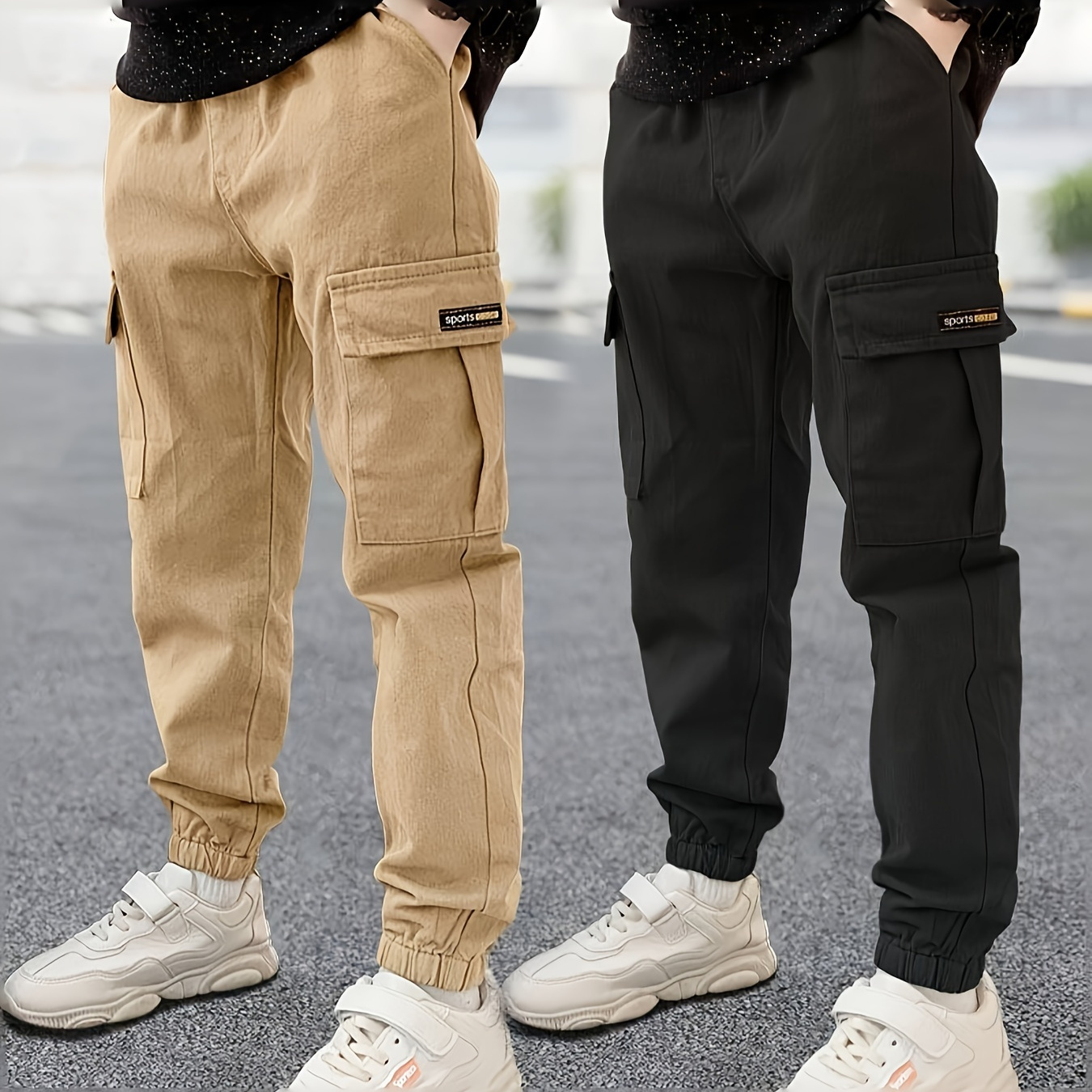 

Boy's Fashion Comfy Cargo Pants With Elastic Waistband And Pockets, Boy's Clothes For Spring/fall/winter