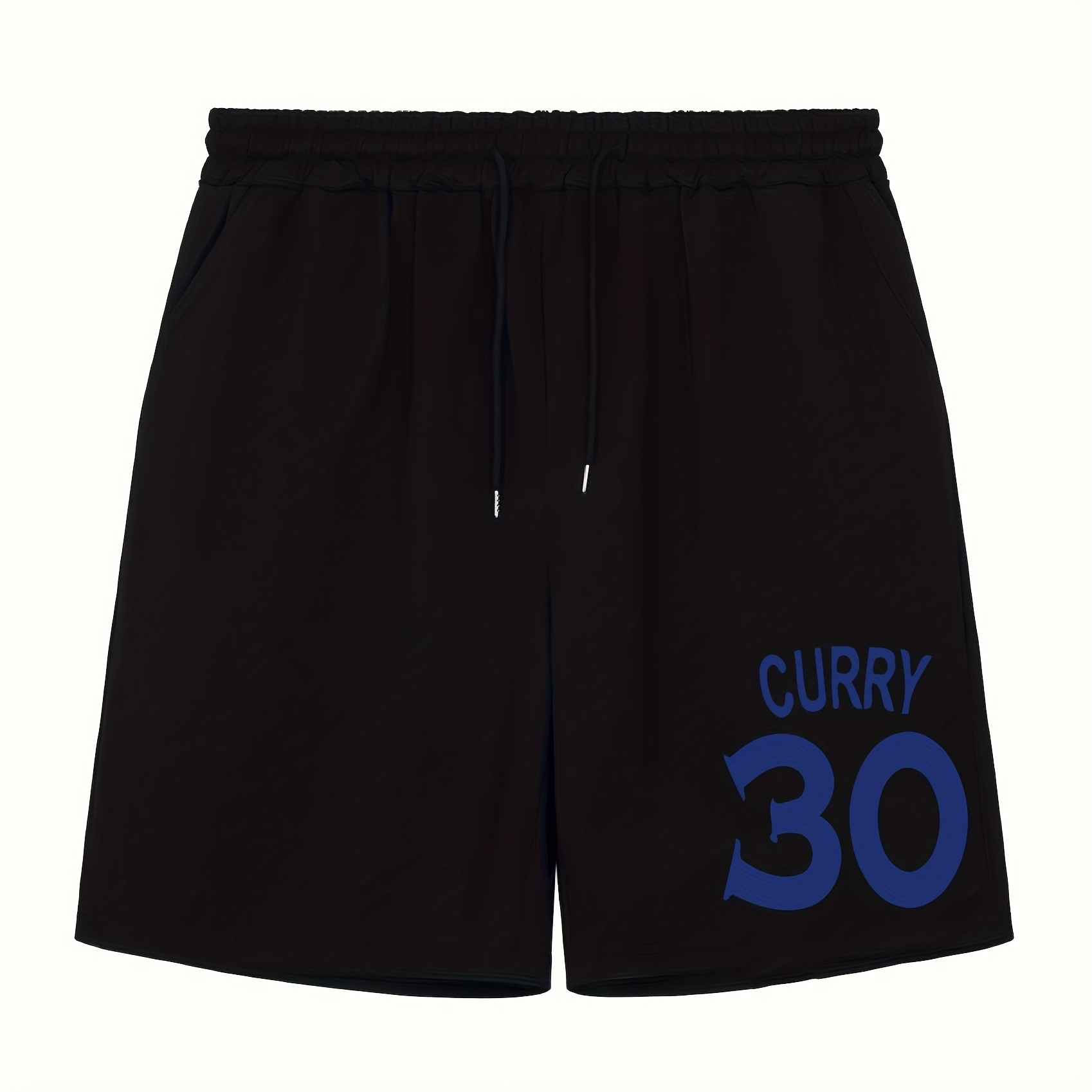 

Letter Number 30 Print Comfy Shorts, Men's Casual Slightly Stretch Elastic Waist Drawstring Shorts For Summer Basketball Beach Resort