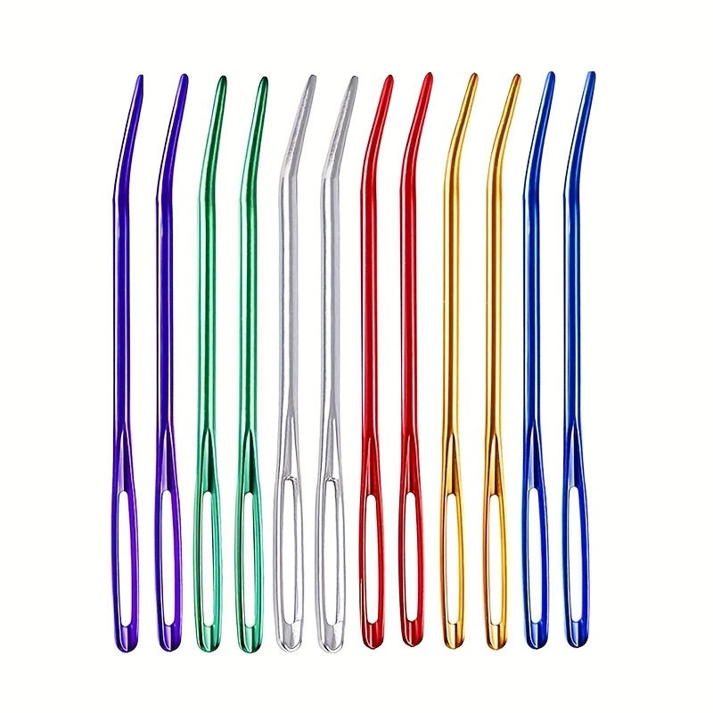 5PCS Spiral Cable Knitting Needle Shawl Pin Bent Tapestry Needle for Yarn  Sewing